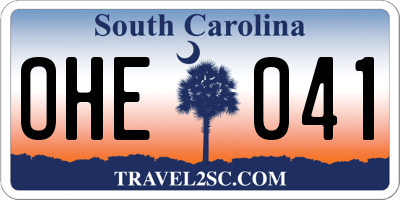 SC license plate OHE041