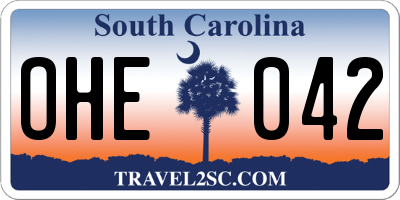 SC license plate OHE042