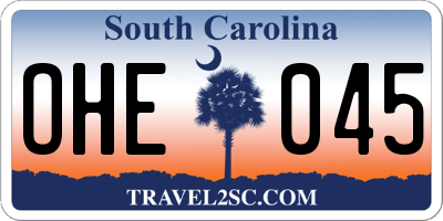 SC license plate OHE045