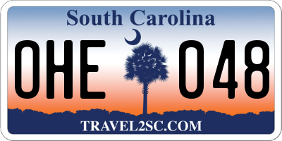 SC license plate OHE048