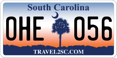 SC license plate OHE056