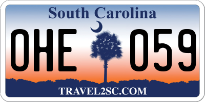 SC license plate OHE059