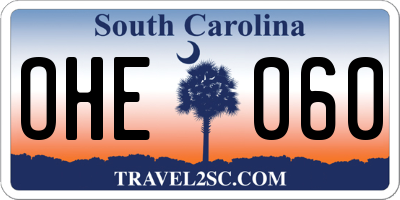 SC license plate OHE060