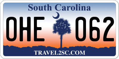 SC license plate OHE062