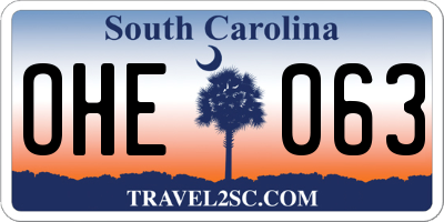 SC license plate OHE063