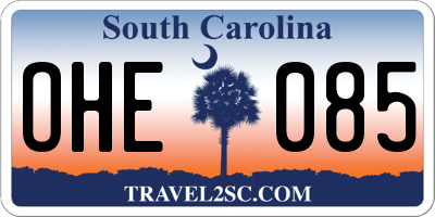 SC license plate OHE085