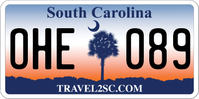 SC license plate OHE089