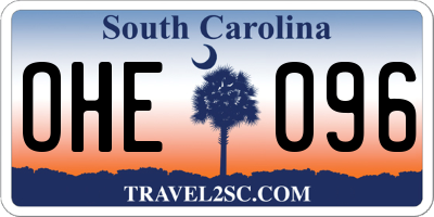 SC license plate OHE096