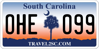 SC license plate OHE099