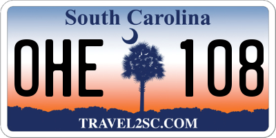 SC license plate OHE108