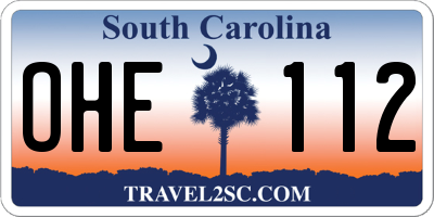SC license plate OHE112