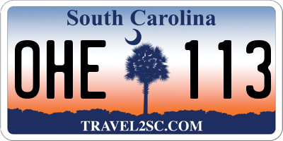 SC license plate OHE113