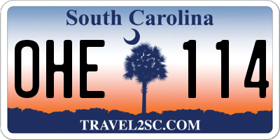 SC license plate OHE114
