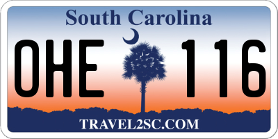 SC license plate OHE116