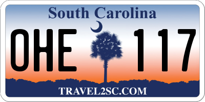 SC license plate OHE117