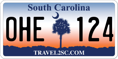 SC license plate OHE124