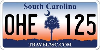 SC license plate OHE125