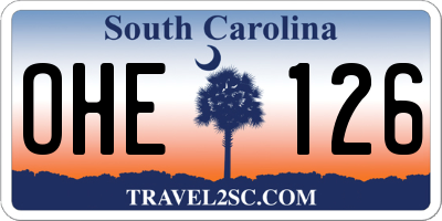 SC license plate OHE126