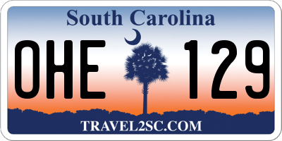 SC license plate OHE129