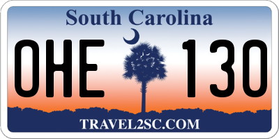 SC license plate OHE130