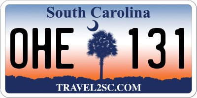 SC license plate OHE131