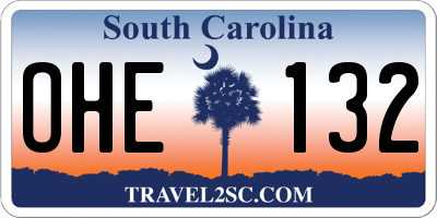 SC license plate OHE132