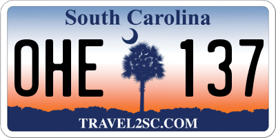 SC license plate OHE137