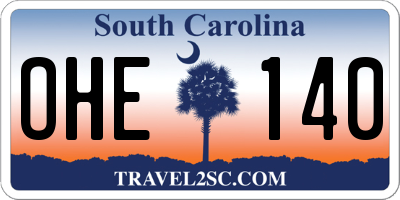 SC license plate OHE140