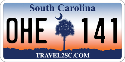 SC license plate OHE141