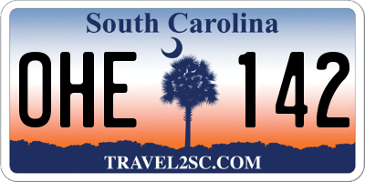 SC license plate OHE142