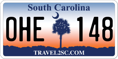SC license plate OHE148