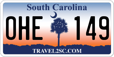 SC license plate OHE149