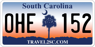 SC license plate OHE152