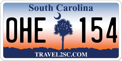 SC license plate OHE154