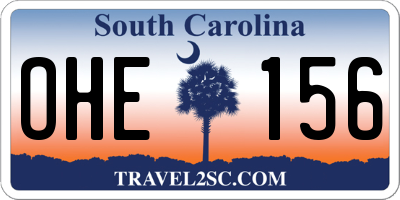 SC license plate OHE156