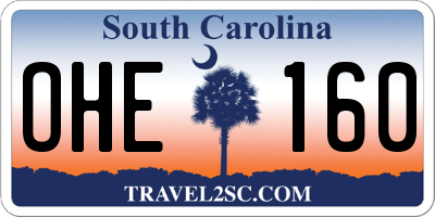 SC license plate OHE160