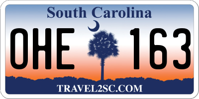 SC license plate OHE163