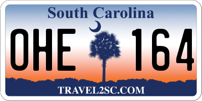 SC license plate OHE164