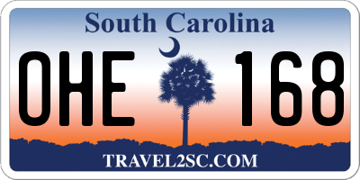 SC license plate OHE168