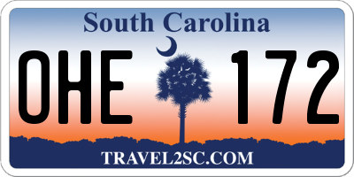 SC license plate OHE172