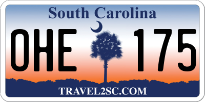 SC license plate OHE175