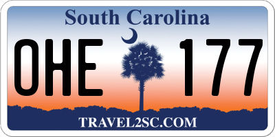 SC license plate OHE177