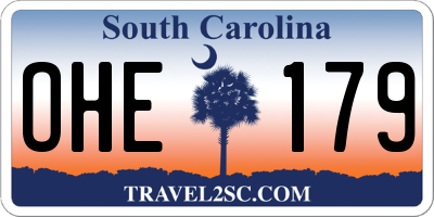 SC license plate OHE179