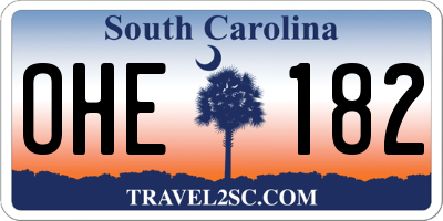 SC license plate OHE182