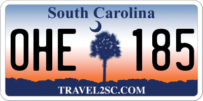 SC license plate OHE185
