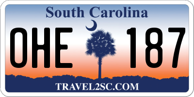 SC license plate OHE187
