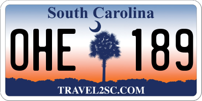 SC license plate OHE189