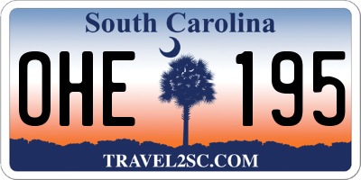 SC license plate OHE195
