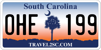 SC license plate OHE199
