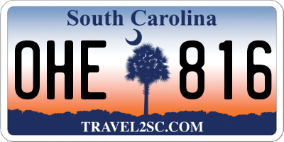 SC license plate OHE816